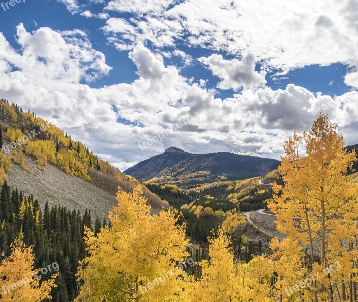 Colorado Fall Leaves Mountains Fall Autumn