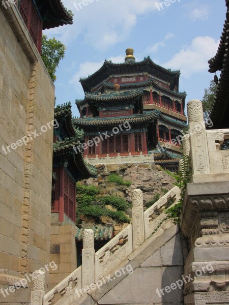 Pekin Summer Palace Pagoda China Chinese