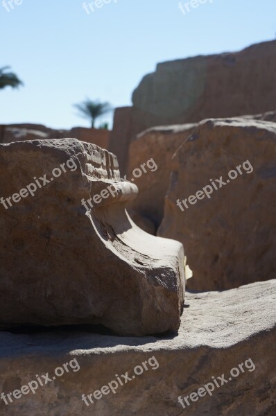 Stone Profile Old Wall Stone Egypt