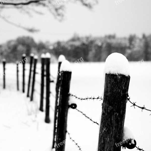 Winter Fence Sw Snow Cold