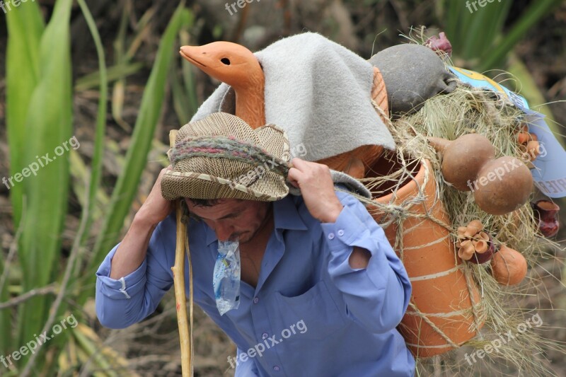 Peasant Field Worker Art Colombia