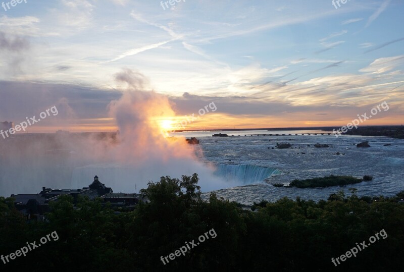 Canada Niagara Waterfall Niagara Waterfall In The Sunrise Niagara Falls