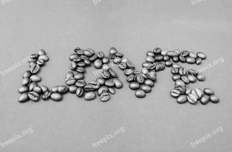 Love Coffee Black And White Background Pattern