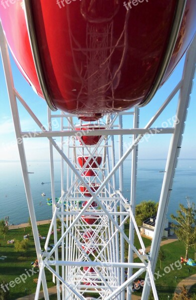 Giant Ferris Wheel Lake Balaton Siófok Metal Sky