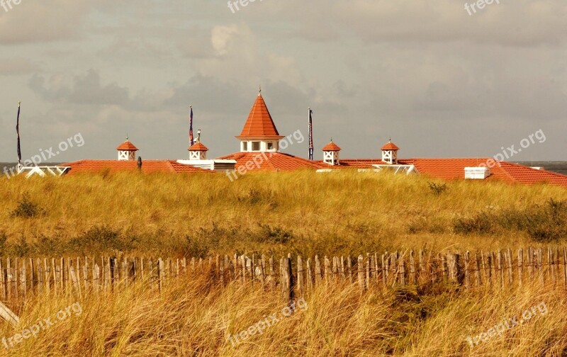 Dunes Roofs Lonely Sea Beach Free Photos