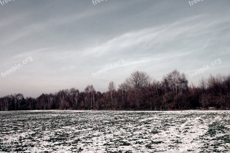 Winter Twilight Dark Grey Snow