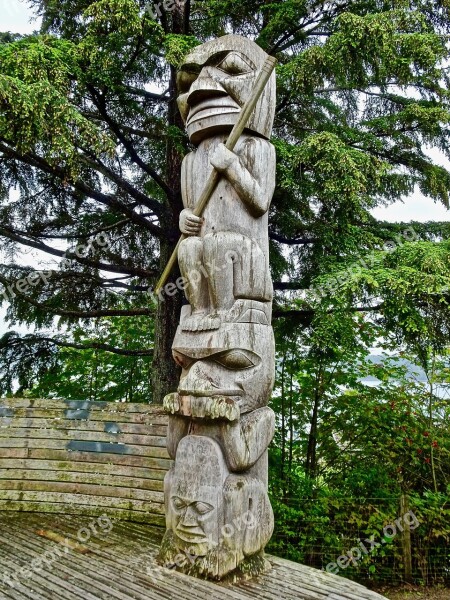 Totem Carving Traditional Wooden Symbol