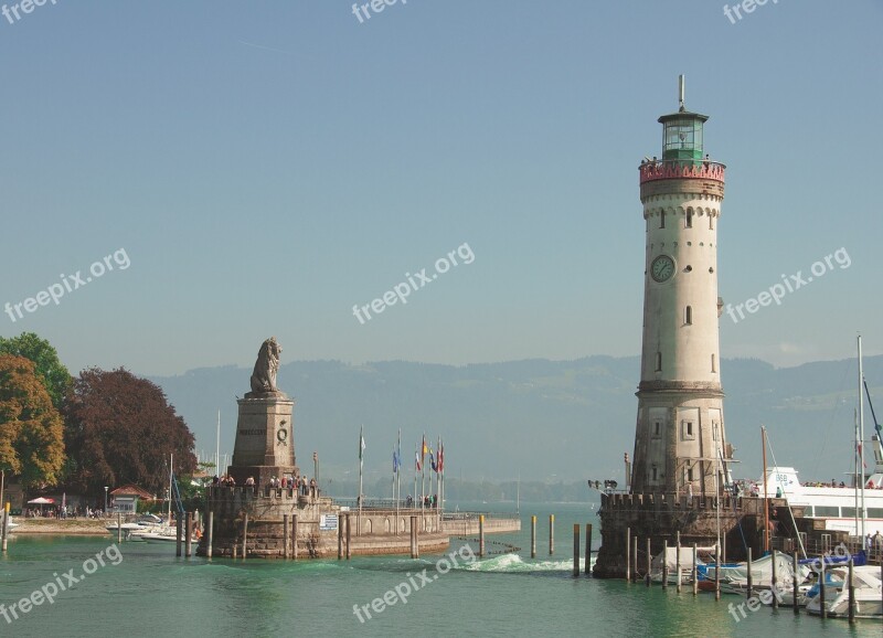 Lindau Lake Constance Lighthouse Port Harbour Entrance