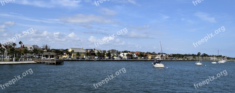 St Augustine Florida River Front View Panoramic