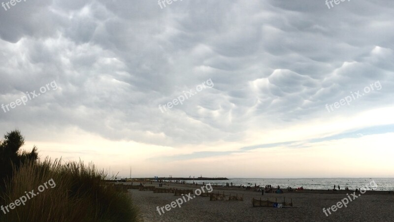 Weather Clouds Beach Rainy Autumn