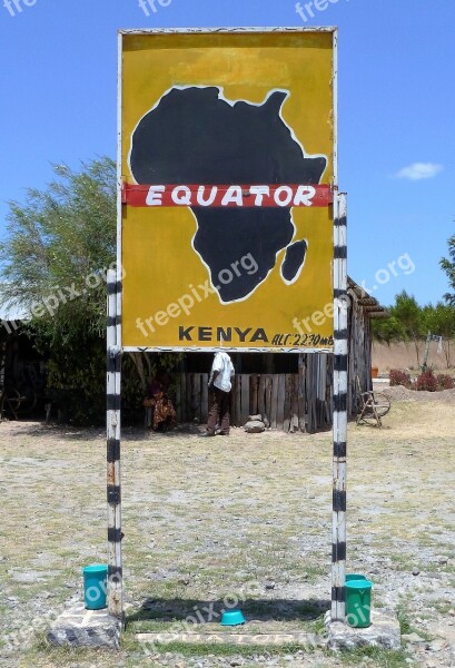 Africa Equator Sign Kenya Border