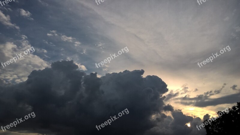 Cloud Summer In The Evening Sunset Rainy