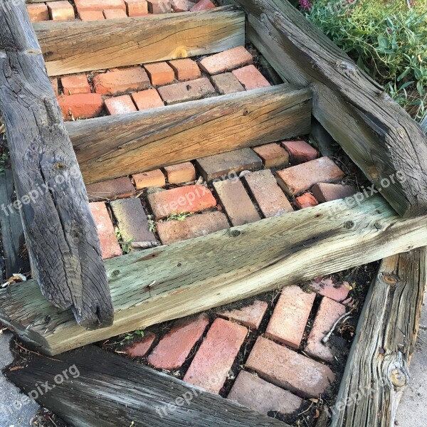 Garden Steps Brickwork Landscape Stairway Outdoor