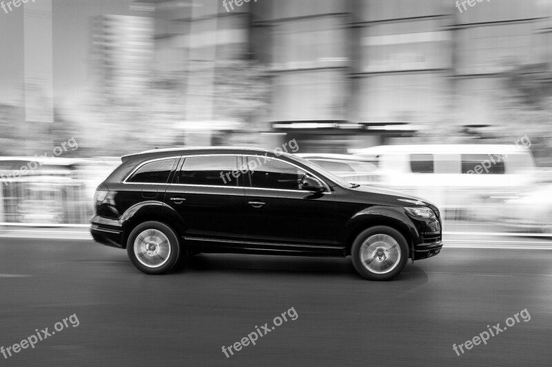 Panning Panningshot Mitzieher Black White Road