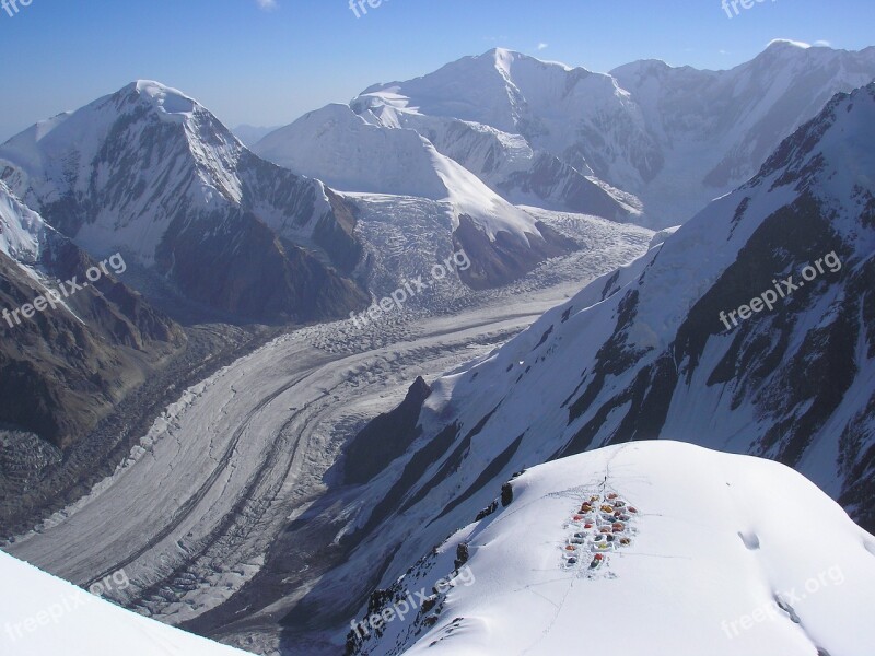 Mountain Mountaineering High Altitude Camp Glacier