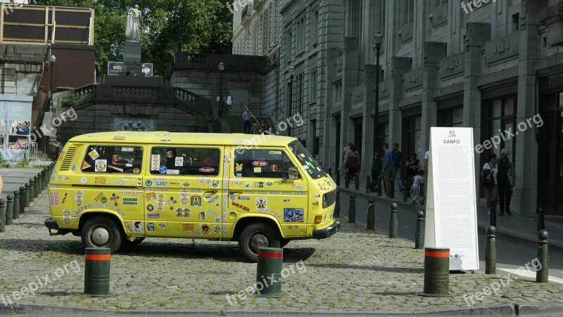 Auto Car Van Old Yellow