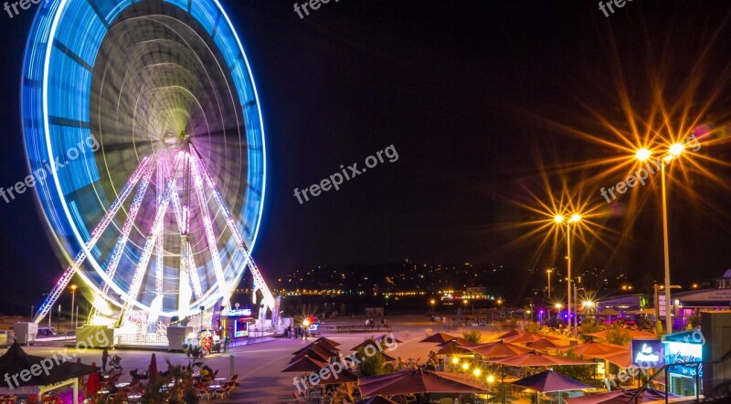 Ferris Wheel Fair Night Great Festival