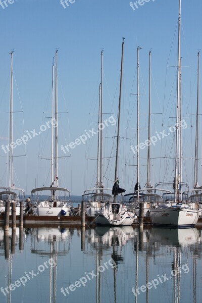 Lake Balaton Sailing Sailing Boat Ship Smooth Water Surface