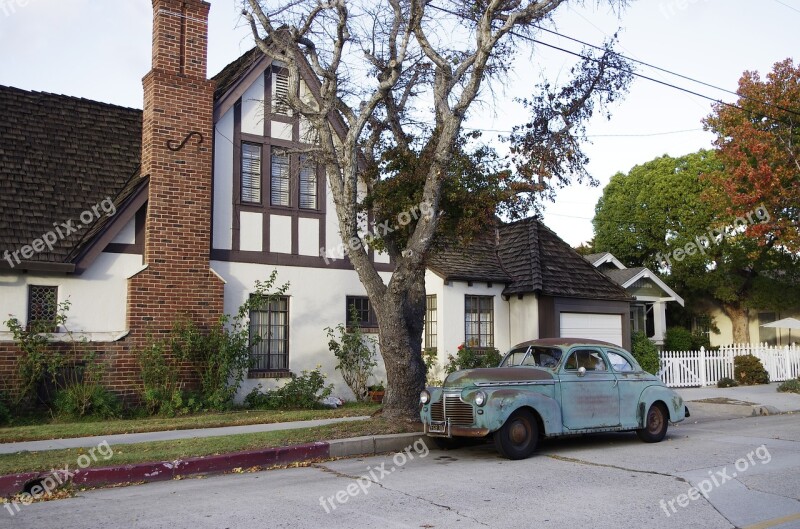 Old Cars California House Usa United States