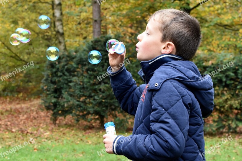 Child People Blowing Call Bladder To Call