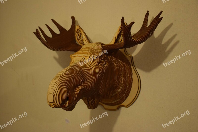 Head Elk Tree Animals Wall