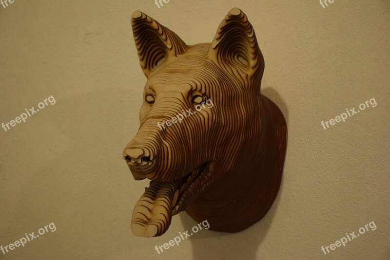 Head Dog Tree Animals Wall