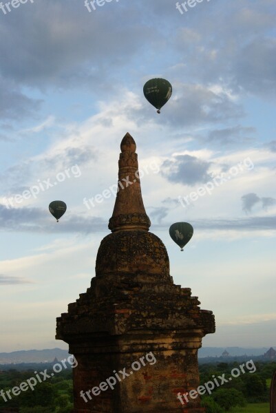 Temple Balloon Travel Asia Pagoda