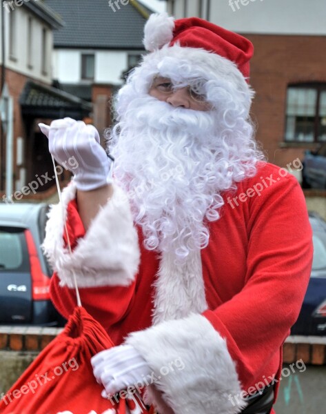 Santa Clause Red Jacket White Beard Presents Free Photos