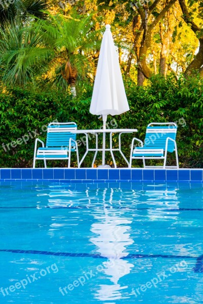 Swimming Pool Chair Water Umbrella Vacation