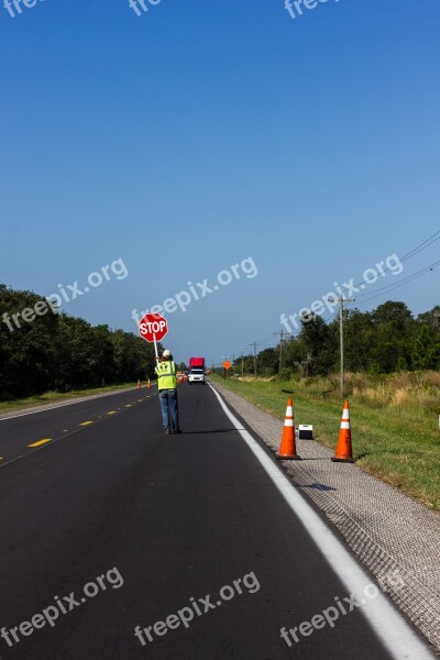 Road Construction Safety Maintenance Stop