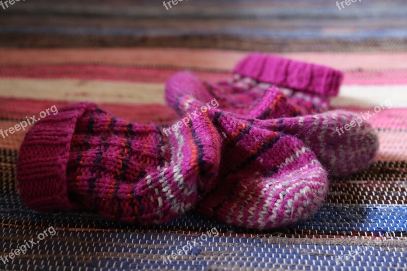 Pink Heat Striped Ragg Socks Free Photos