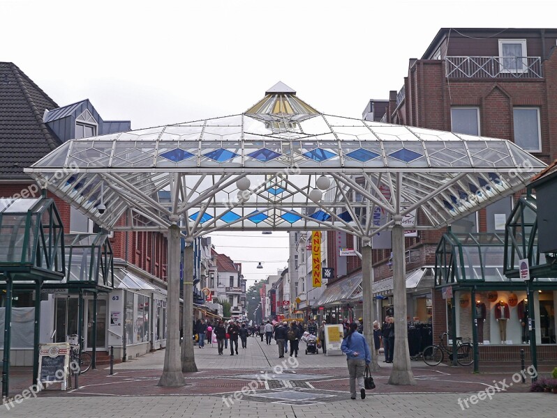 Wilhelmshaven Pedestrian Zone Crossroads Canopy Landmark