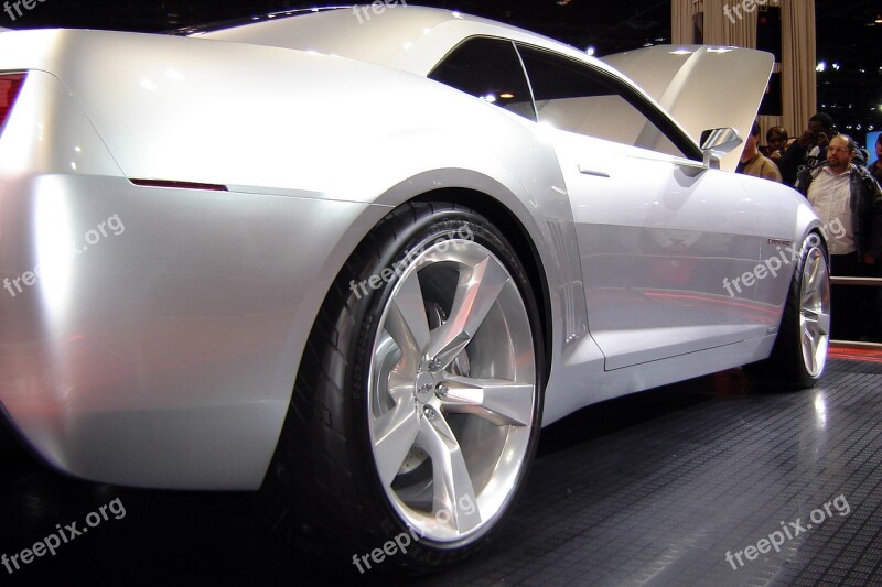 Chevrolet Camaro Silver Car Sports Car Exhibition