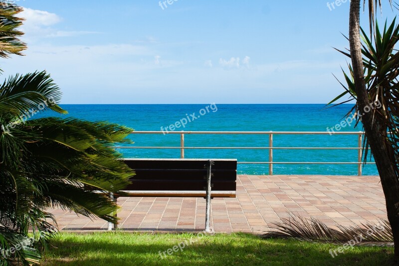 Sea Bench Sky Love Water