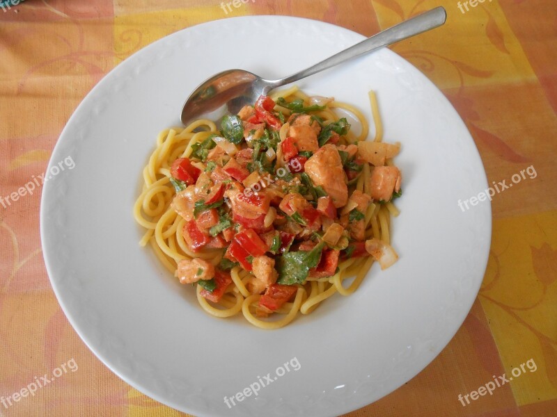 Spaghetti Eat Lunch Main Course Free Photos