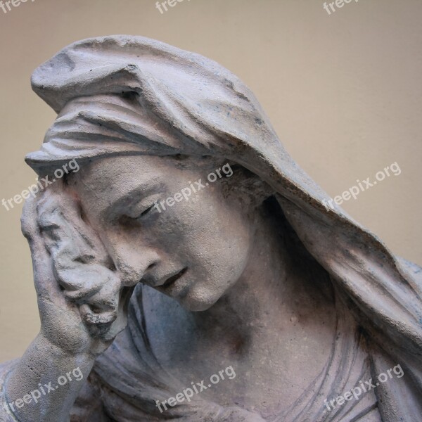 Facepalm The Statue Of Grey Sadness Woman