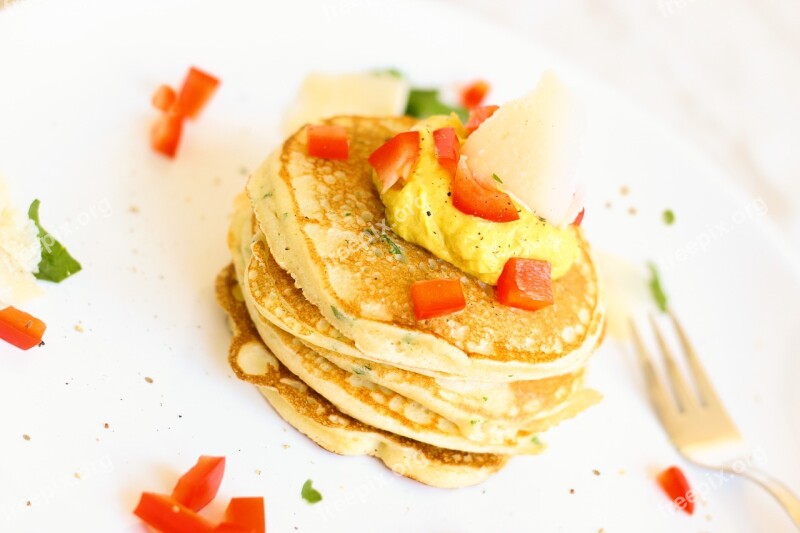 Pancake Omelette Paprika Cheese Hummus