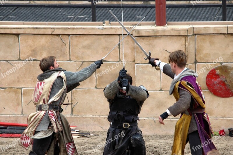 Middle Ages Fight Sword Fighting Knight Duel