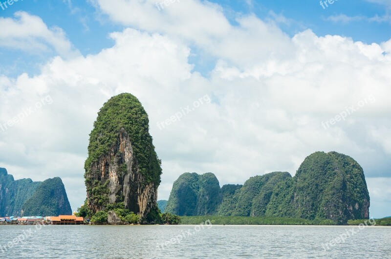 Limestone Cliff Natural Phang Nga Bay Landscape Mountain