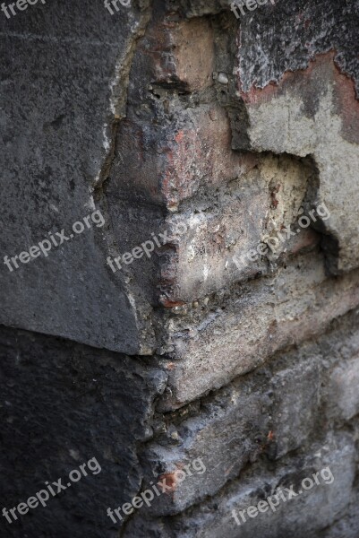 Background Wall Grey Broken Plaster