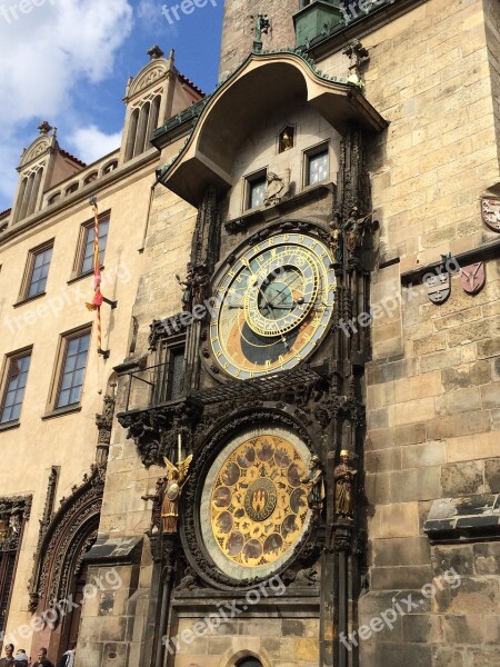 Old Clock Mechanical Prague Face