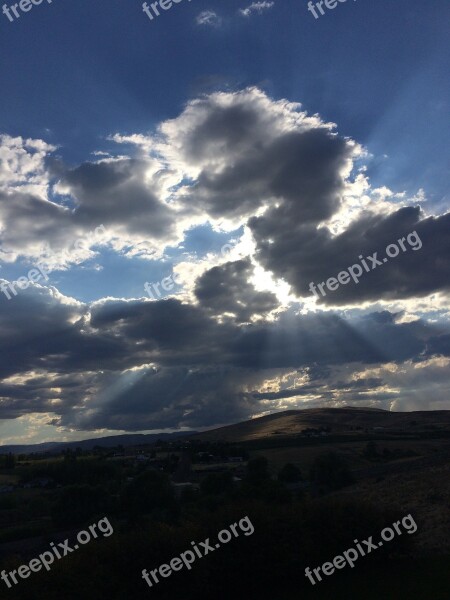 Storm Clouds Landscape Evening Sky Rainy