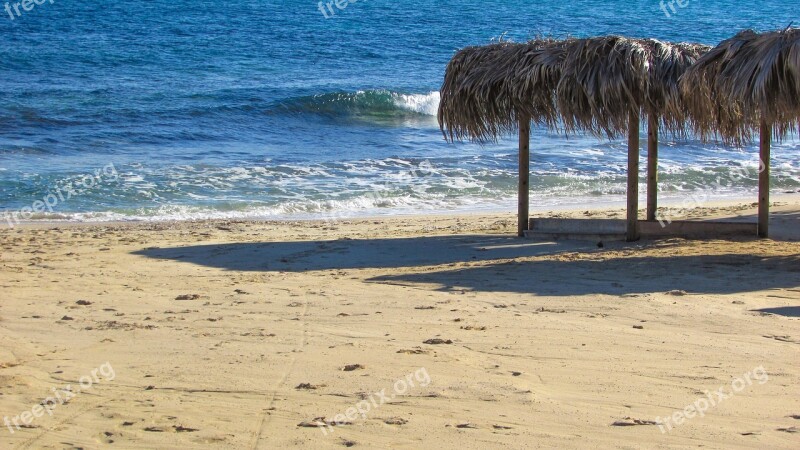 Beach Empty Autumn End Of Season Makronissos Beach