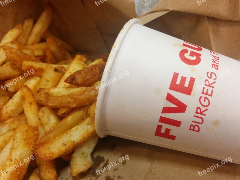 Five Guys Chips Burger Joint Burgers Free Photos