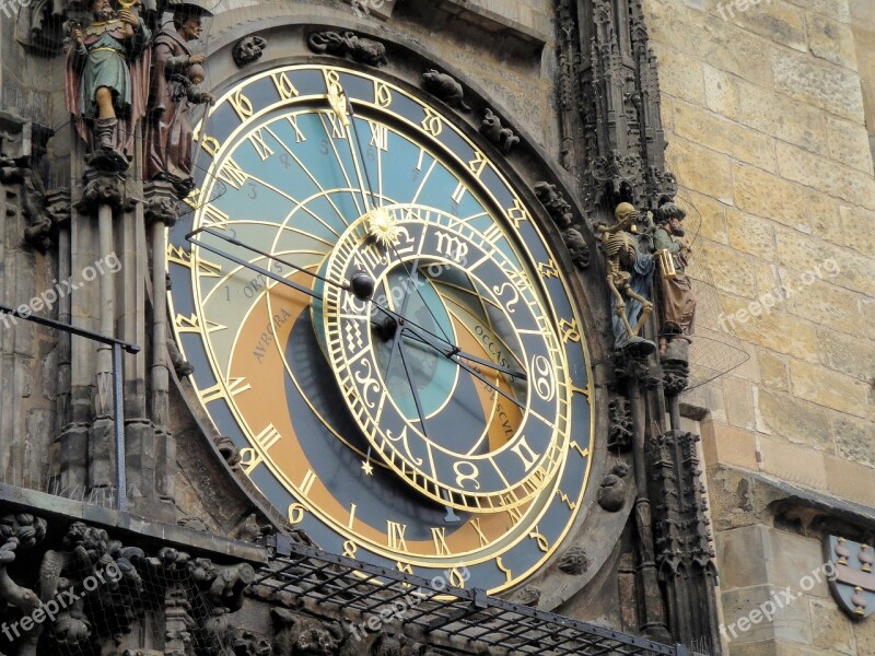 Prague Clock Astronomical Clock Moon Phases Astronomy