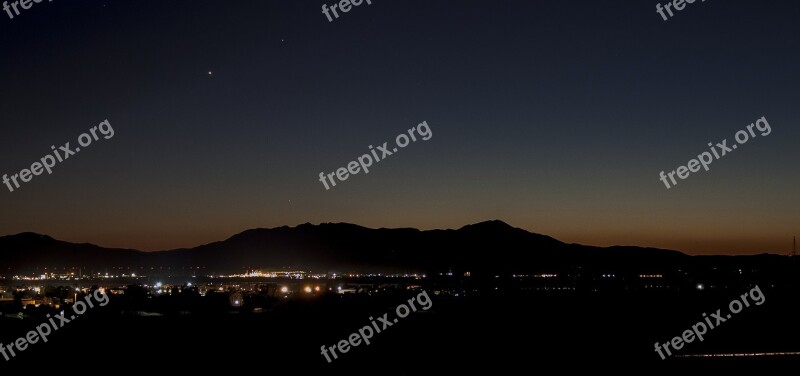 Sunset Landscape Sky Stars Mountain