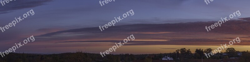 Morning Sky Panorama Blue Cloud