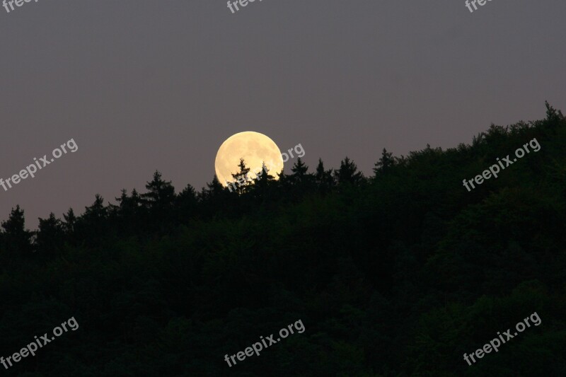 Moon Full Moon Moonlight Night Photograph Super Moon