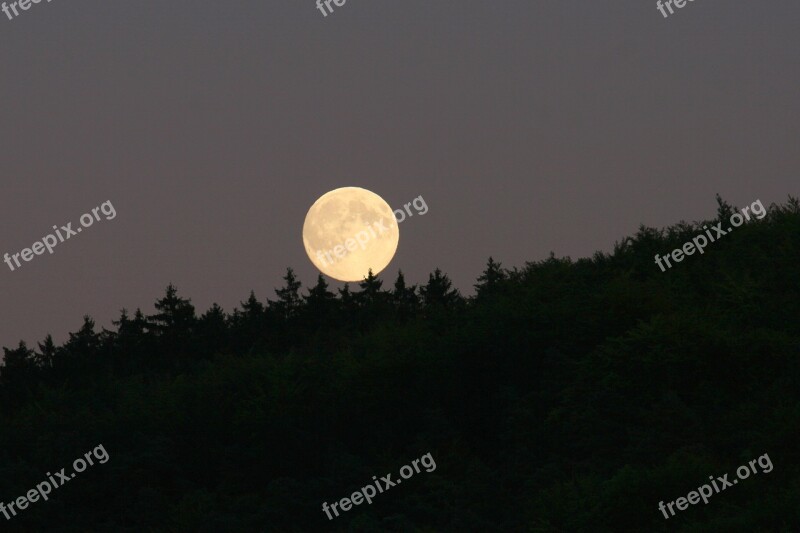 Moon Full Moon Moonlight Night Photograph Super Moon