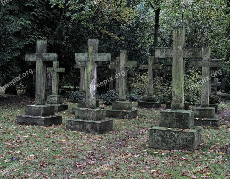 Crosses Memorial Old Cemetery Tombstone Free Photos